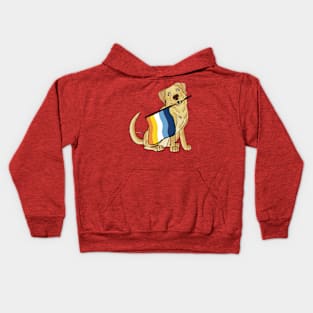 Pride Doggos: Aromantic Asexual Yellow Labrador Kids Hoodie